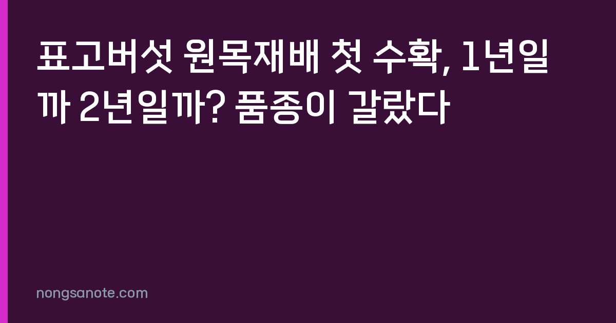 표고버섯 원목재배 첫 수확, 1년일까 2년일까? 품종이 갈랐다