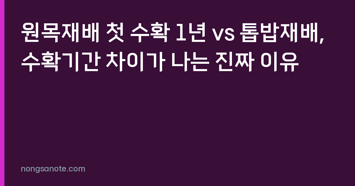 원목재배 첫 수확 1년 vs 톱밥재배, 수확기간 차이가 나는 진짜 이유