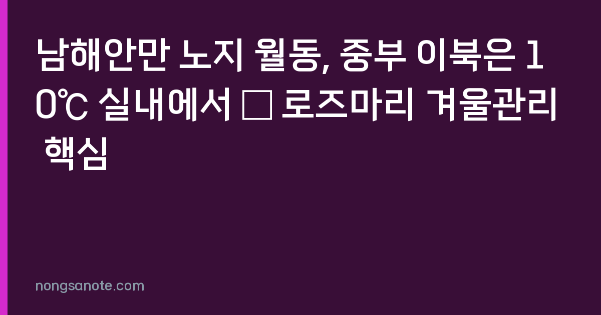 남해안만 노지 월동, 중부 이북은 10℃ 실내에서 — 로즈마리 겨울관리 핵심