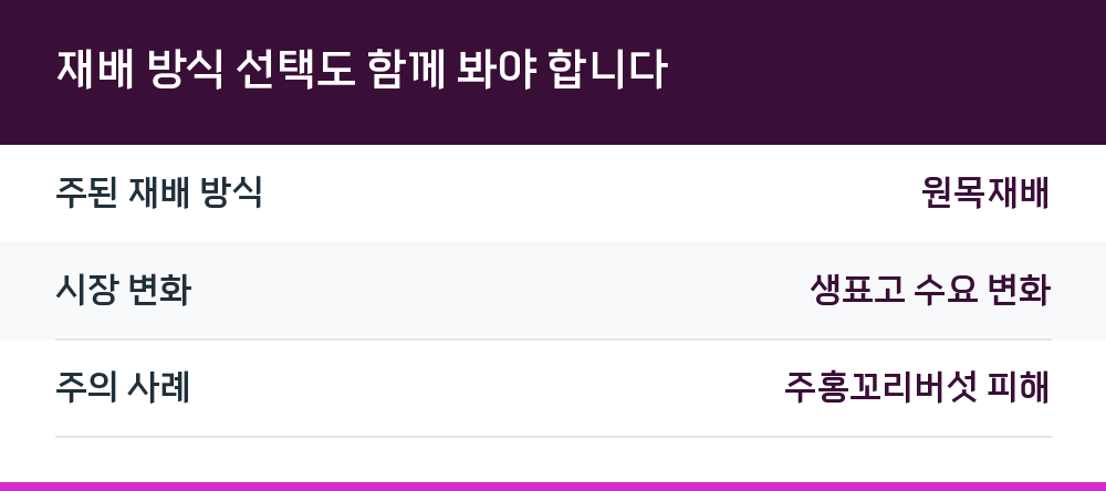 재배 방식 선택도 함께 봐야 합니다