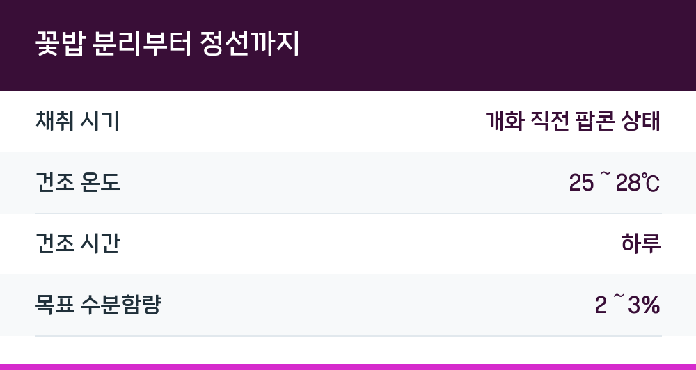 꽃밥 분리부터 정선까지