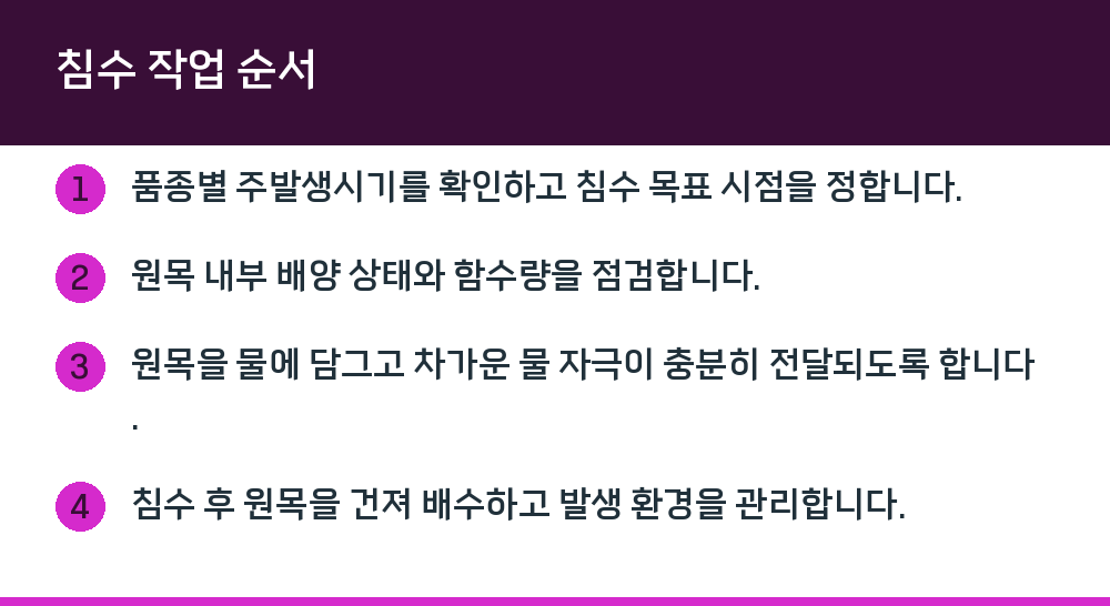 침수 작업 순서