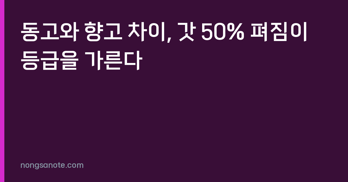 동고와 향고 차이, 갓 50% 펴짐이 등급을 가른다