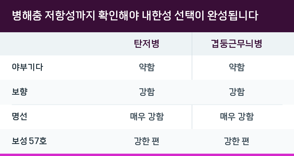 병해충 저항성까지 확인해야 내한성 선택이 완성됩니다