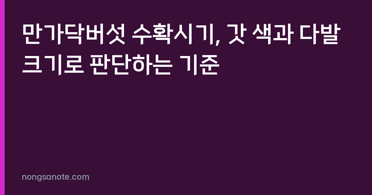 만가닥버섯 수확시기, 갓 색과 다발 크기로 판단하는 기준