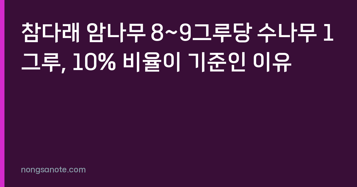 참다래 암나무 8~9그루당 수나무 1그루, 10% 비율이 기준인 이유