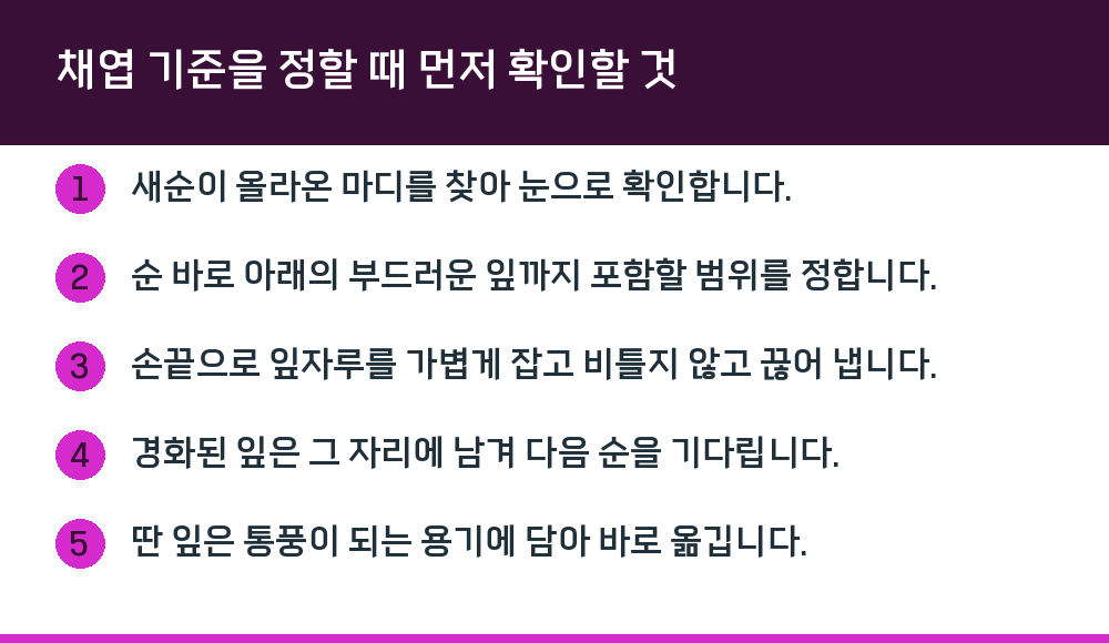 채엽 기준을 정할 때 먼저 확인할 것
