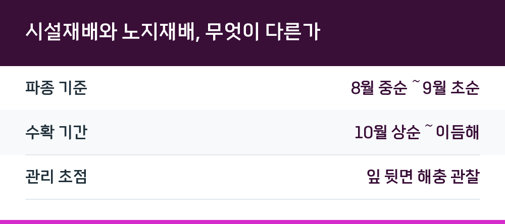 시설재배와 노지재배, 무엇이 다른가
