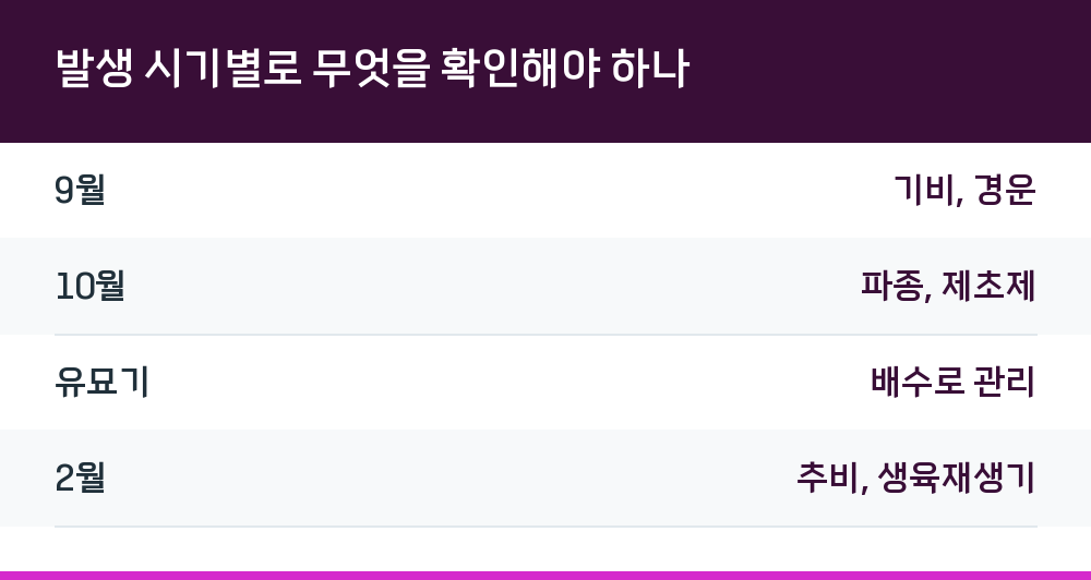 발생 시기별로 무엇을 확인해야 하나