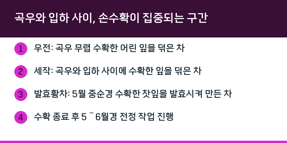 곡우와 입하 사이, 손수확이 집중되는 구간