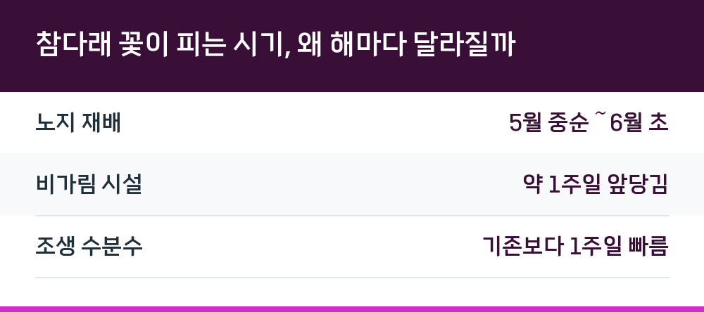 참다래 꽃이 피는 시기, 왜 해마다 달라질까