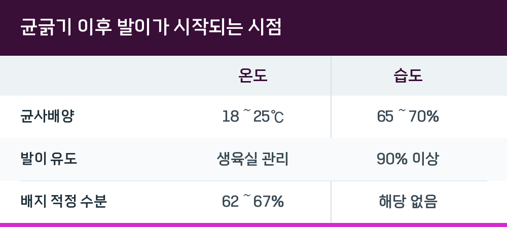 균긁기 이후 발이가 시작되는 시점